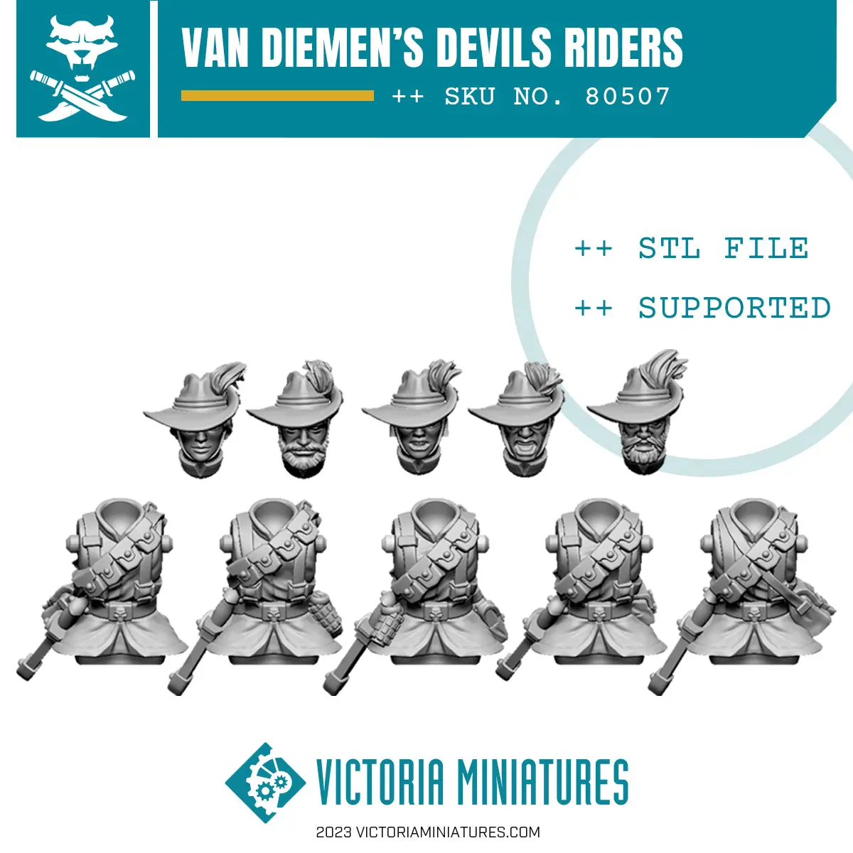 Devils Riders Torsos And Heads X5 .Stl Download 1
