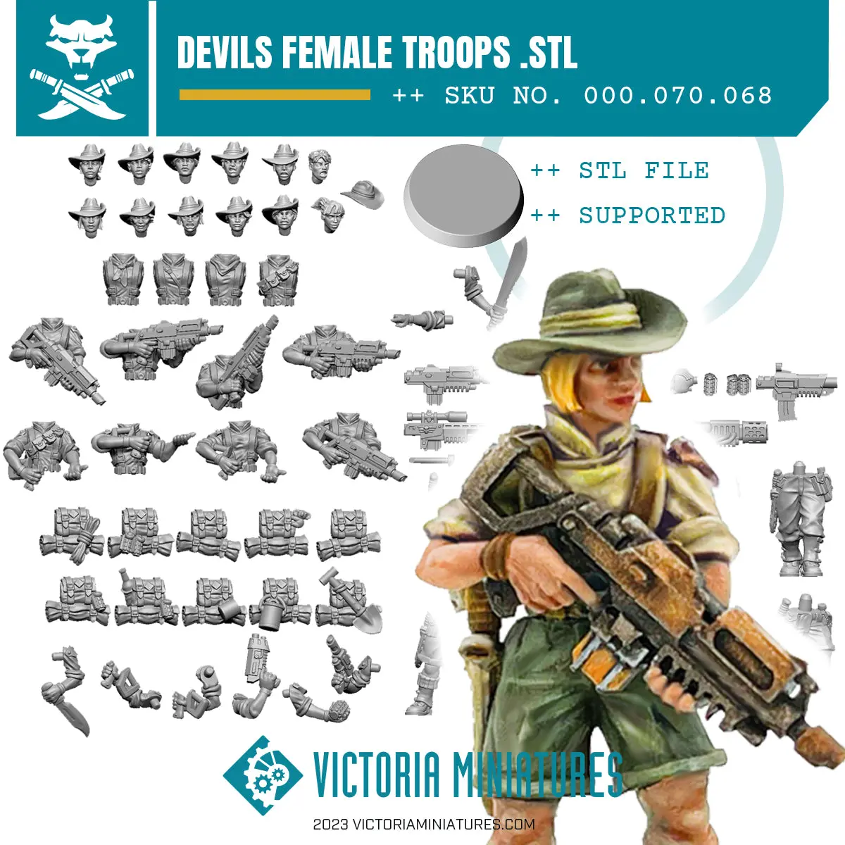 Van Diemen's World Devils 10 Woman Squad .Stl Download 1