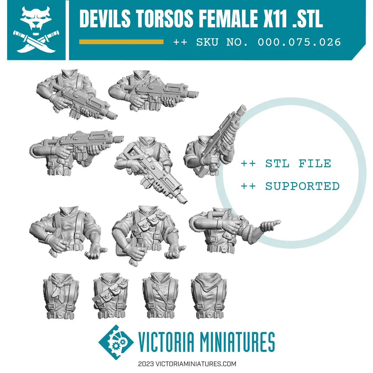 Van Diemen's World Devils Torsos Female X11 .Stl Download 1