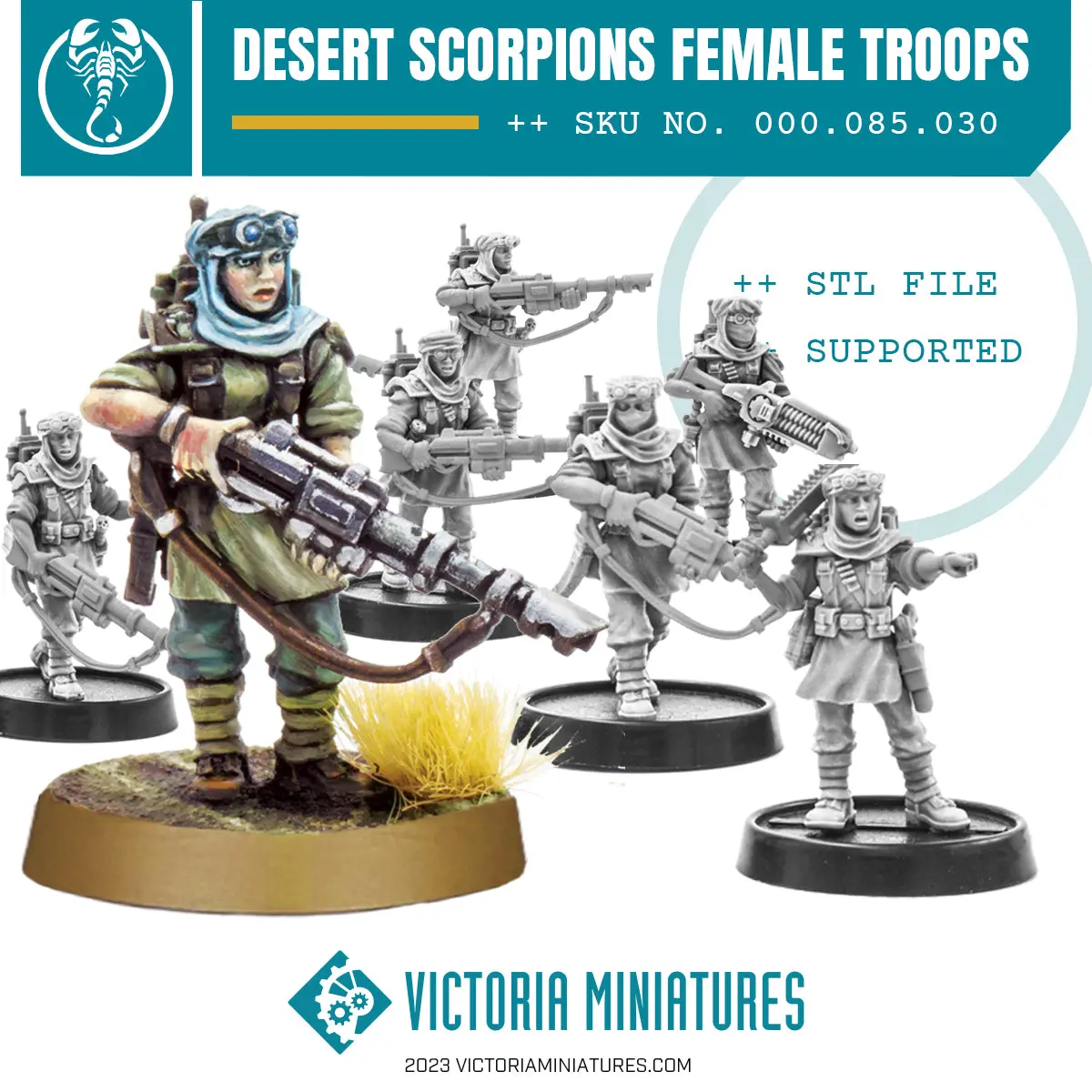 Desert Scorpions Modular Female Troops .Stl Download 1