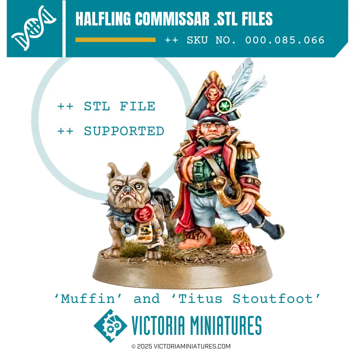 Halfling Commissar And Dog.Stl Download 1