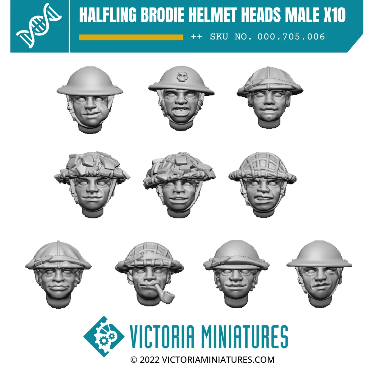 Halfling Brodie Helmet Heads Male X10 1