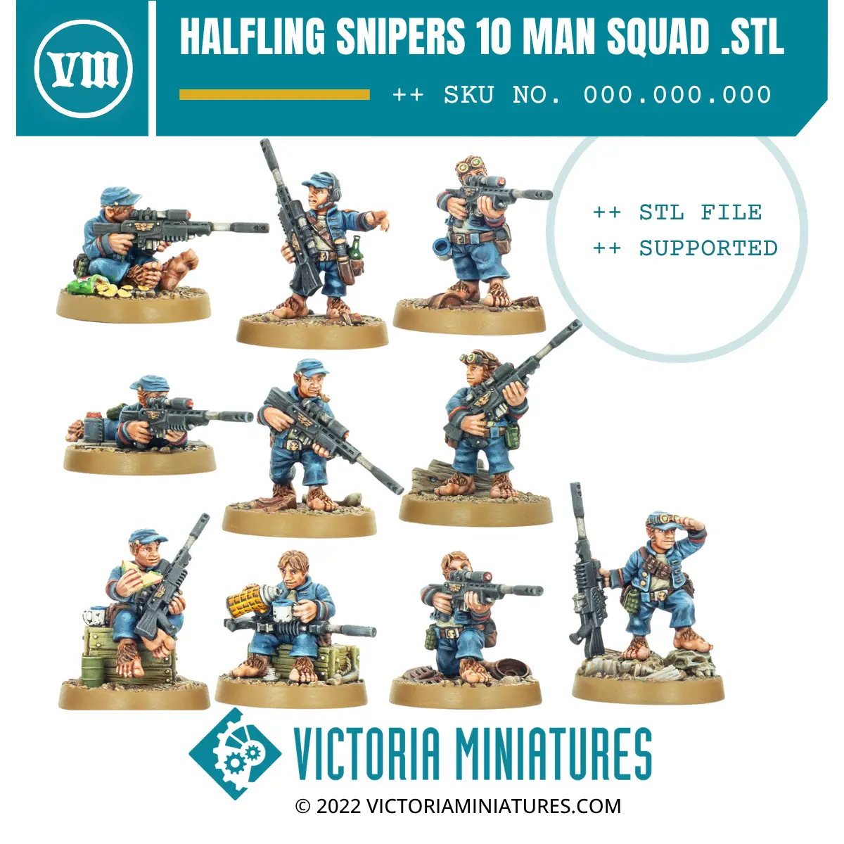 Halfling Snipers 10 Man Squad .Stl Files 1