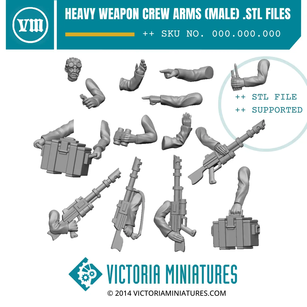 Heavy Weapon Crew Arms (Male) .Stl Download 1