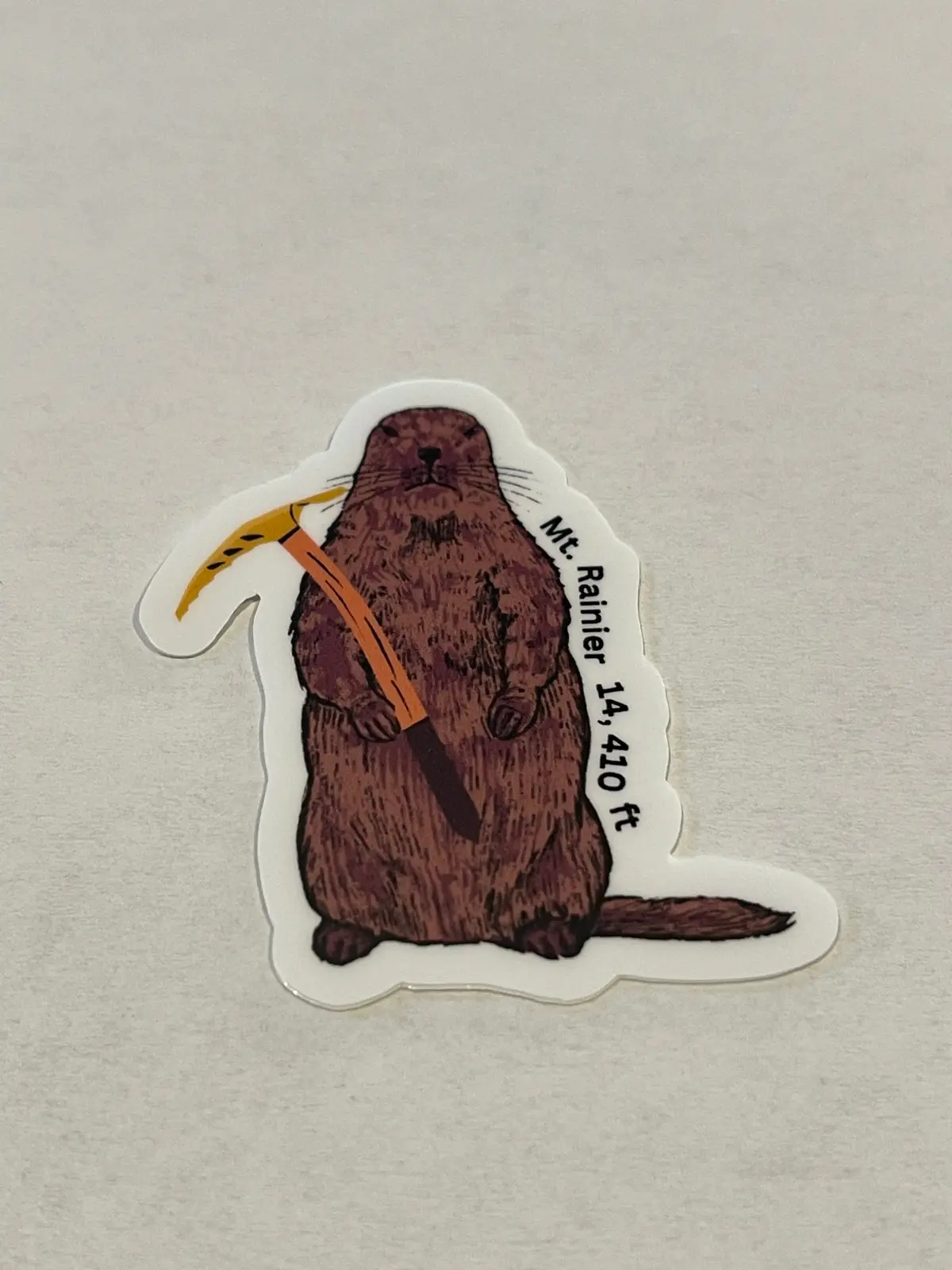 Big Marmot With Ice Axe Sticker 1