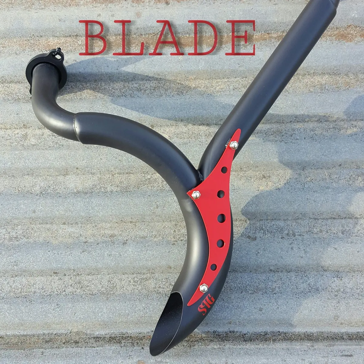 Blade Honda Fury Exhaust  (Black Ceramic And Red) 1