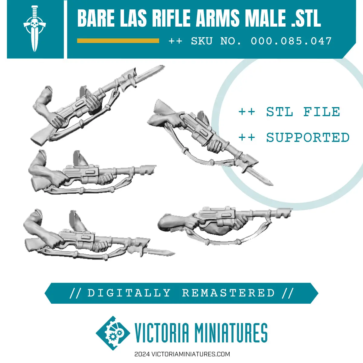 Bare Las Rifle Arms Male Remastered. Stl Download 1