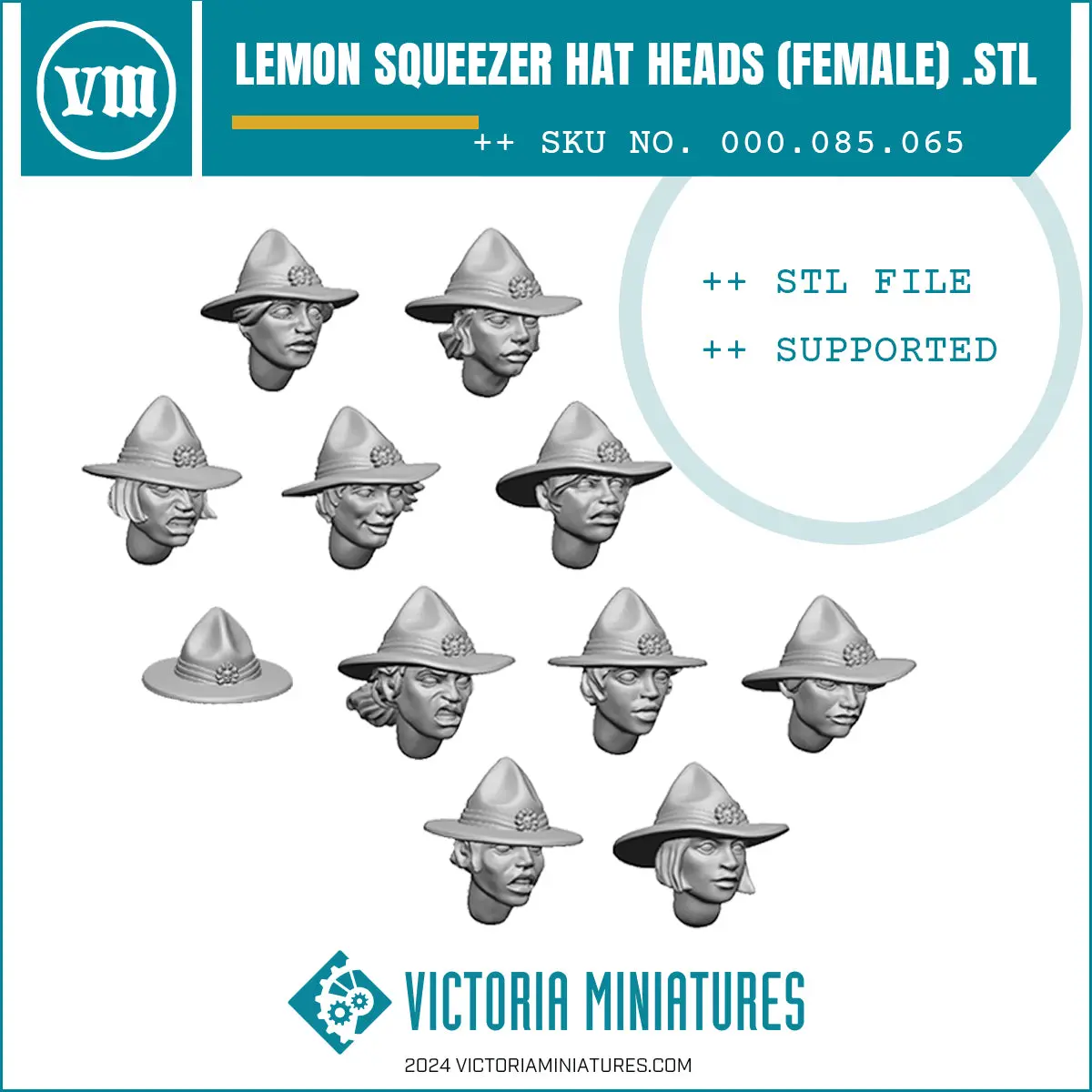 Lemon Squeezer Hat Heads Female X10 .Stl Download 1