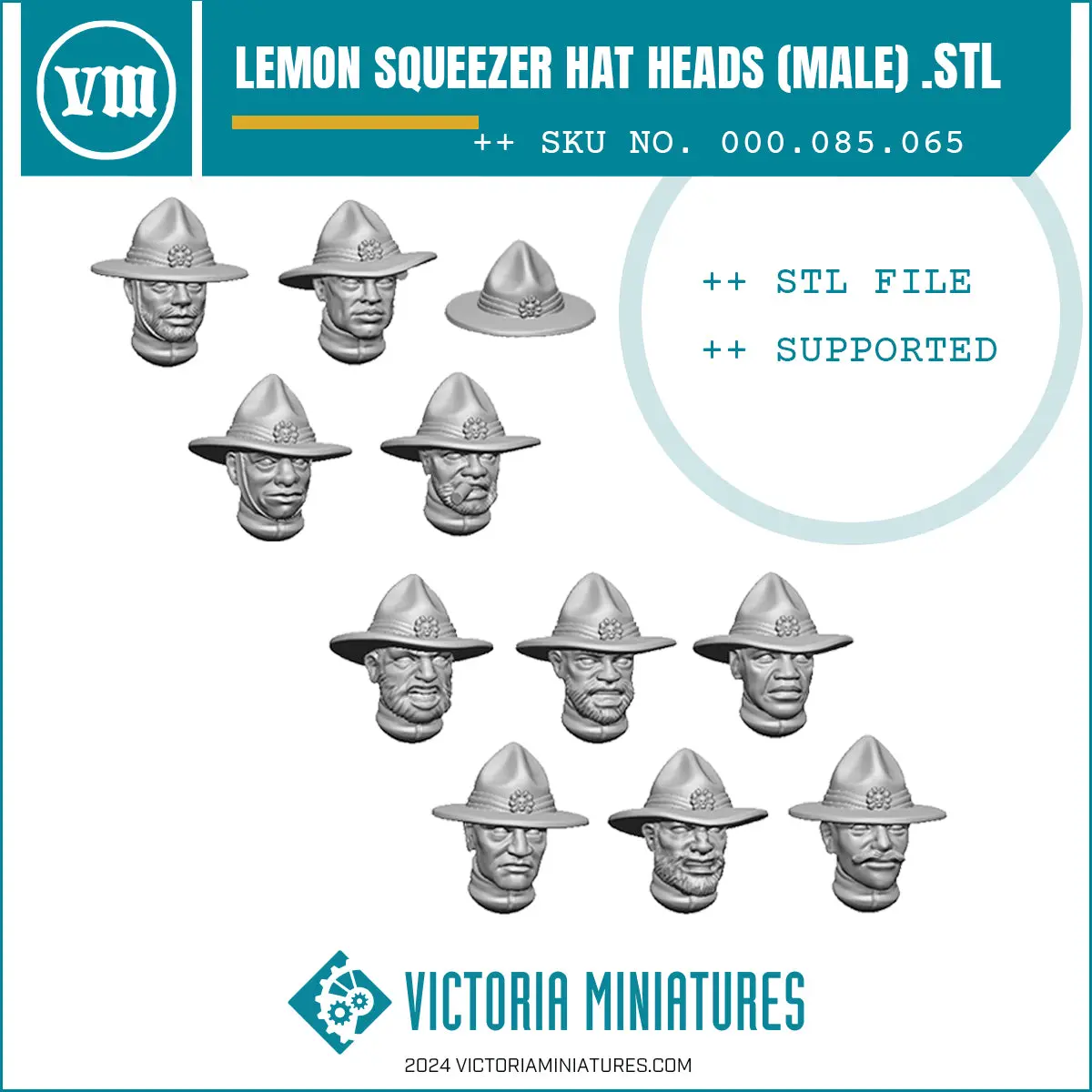 Lemon Squeezer Hat Heads Male X10 .Stl Download 1
