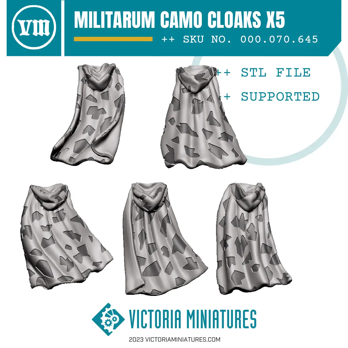 Militarum Camo Cloaks X5 .Stl Download 1