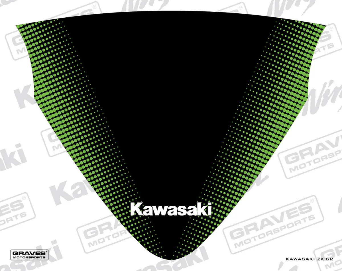 Graves Zx-6R Zero Gravity Tall Windscreen Sticker - Green  Stk-24Zx6-Wsg 1