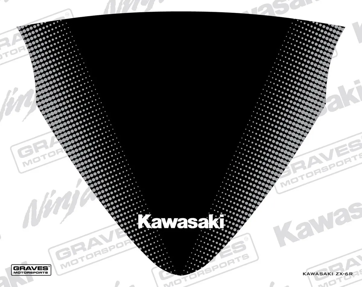 Graves Zx-6R Zero Gravity Tall Windscreen Sticker - Black  Stk-24Zx6-Wsk 1