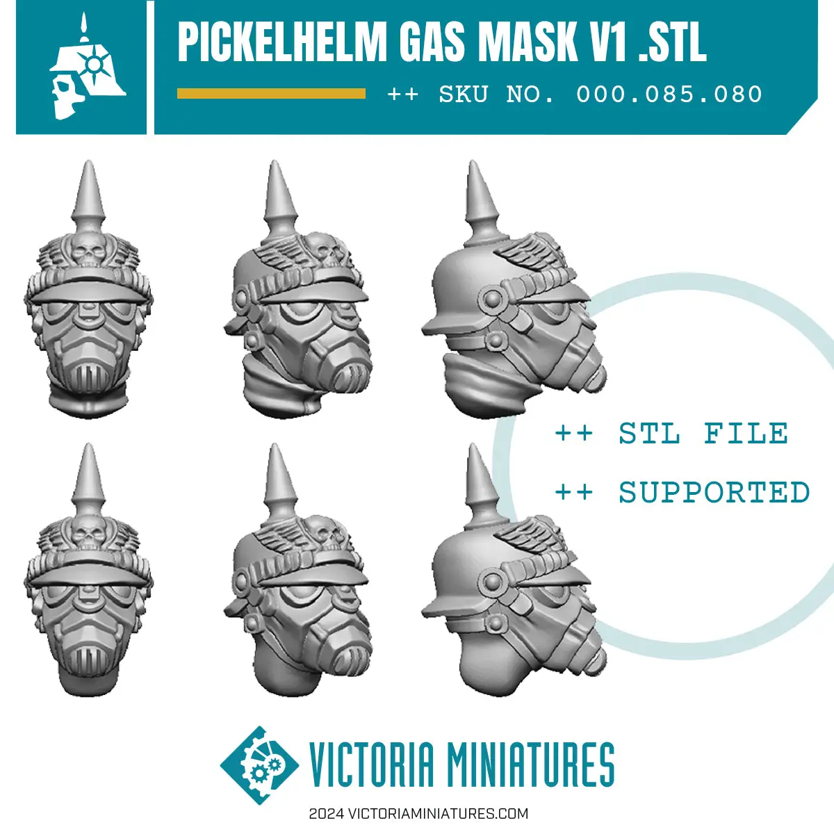 Pickelhelm Gas Mask Heads V1 .Stl Download 1
