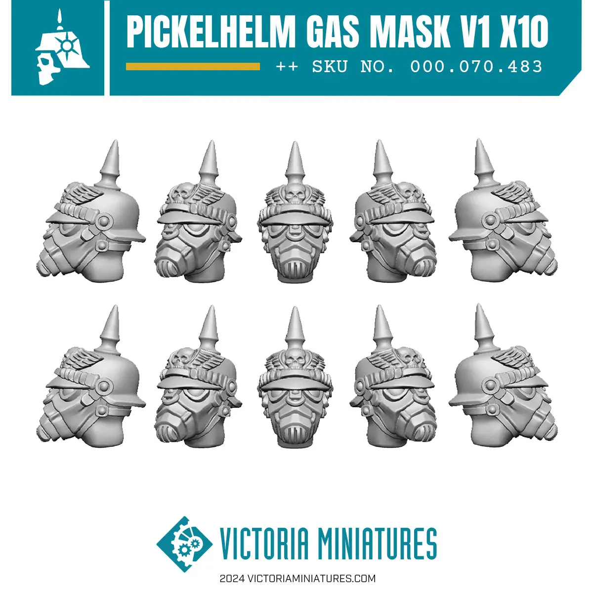 Pickelhelm Heads With Gasmask V1 X10 1