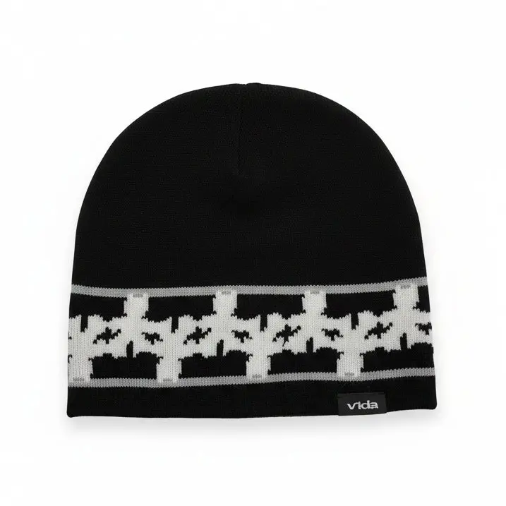 Vida / Pattern Beanie / Black 1