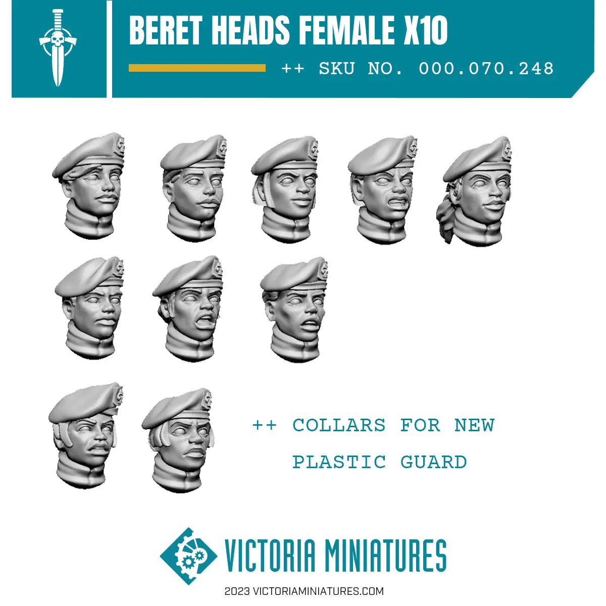 Beret Collared Heads Female X10 1