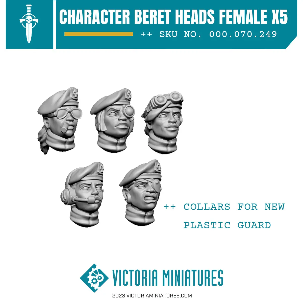 Character Beret Collared Heads Female X5 1
