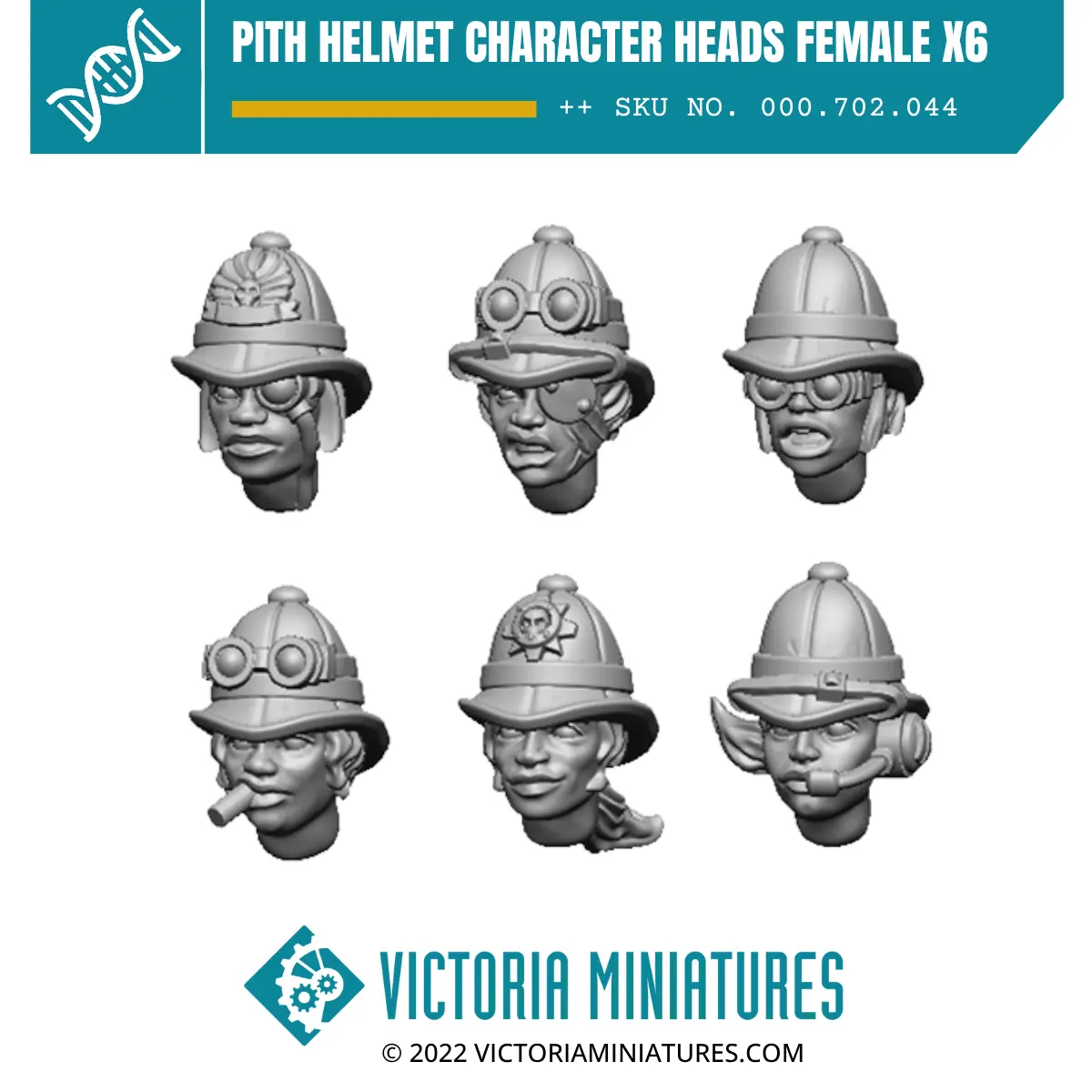 Pith Helmet Character Heads Female X6 1