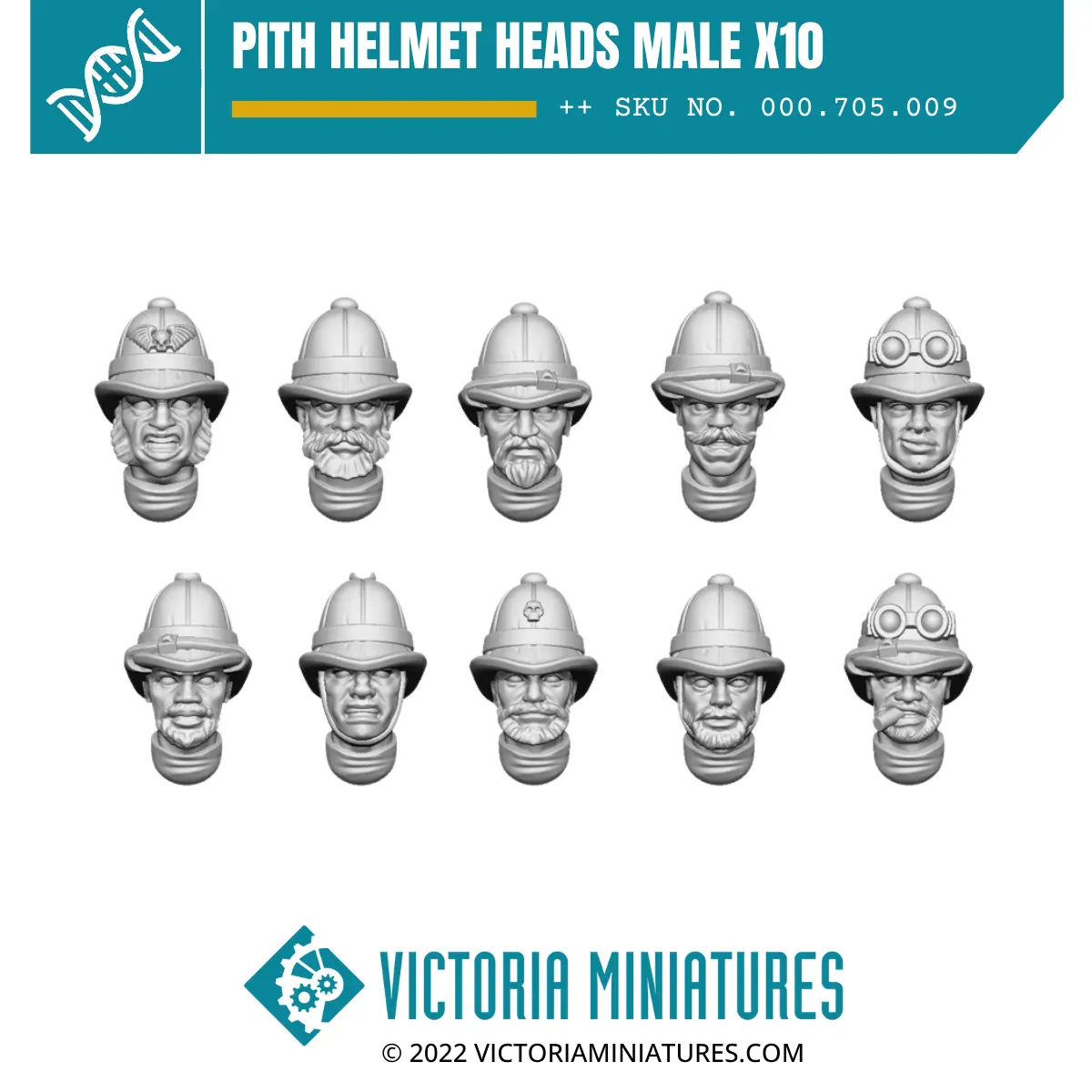 Pith Helmet Heads Male X10 1