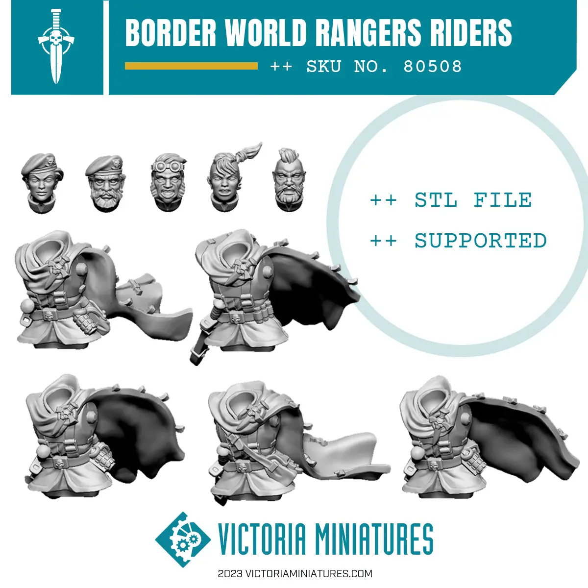 Border World Rangers Riders Torsos And Heads X5 .Stl Download 1