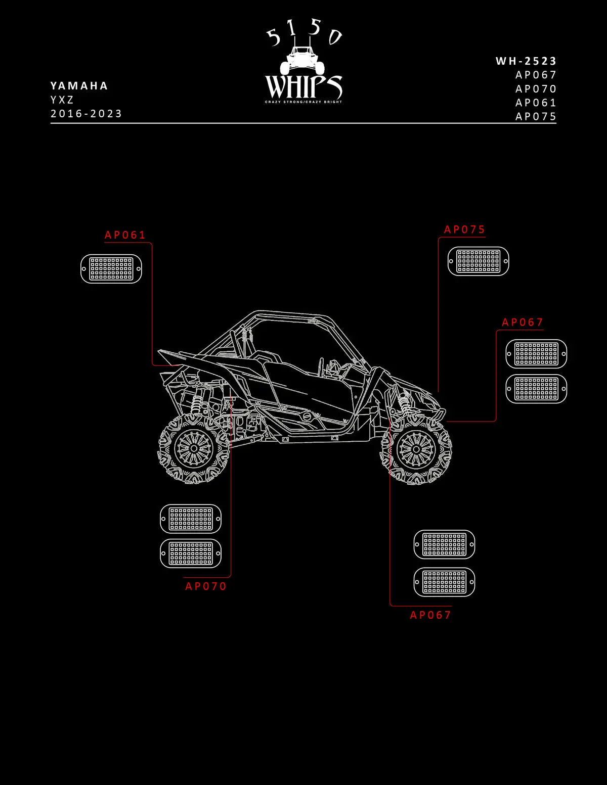 Rock Light 2.0 Bracket Kit (Yxz) 1