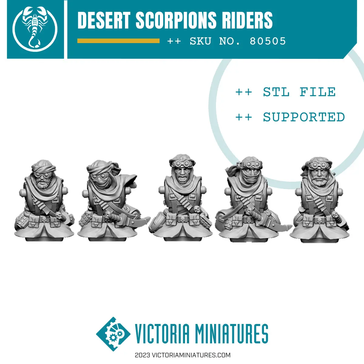 Desert Scorpion Riders Torsos And Heads X5 .Stl Download 1