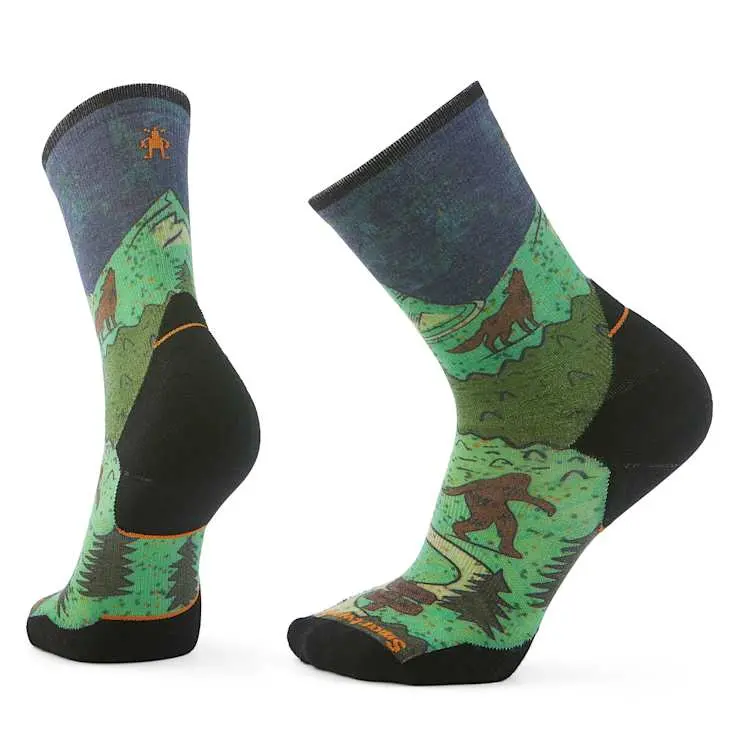 Trail Run Targeted Cushion Neature Print Crew Socks 1