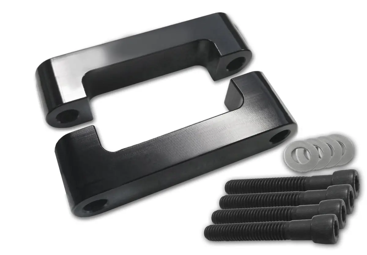 Harley 21” Black Front Fender Spacer Brackets 1