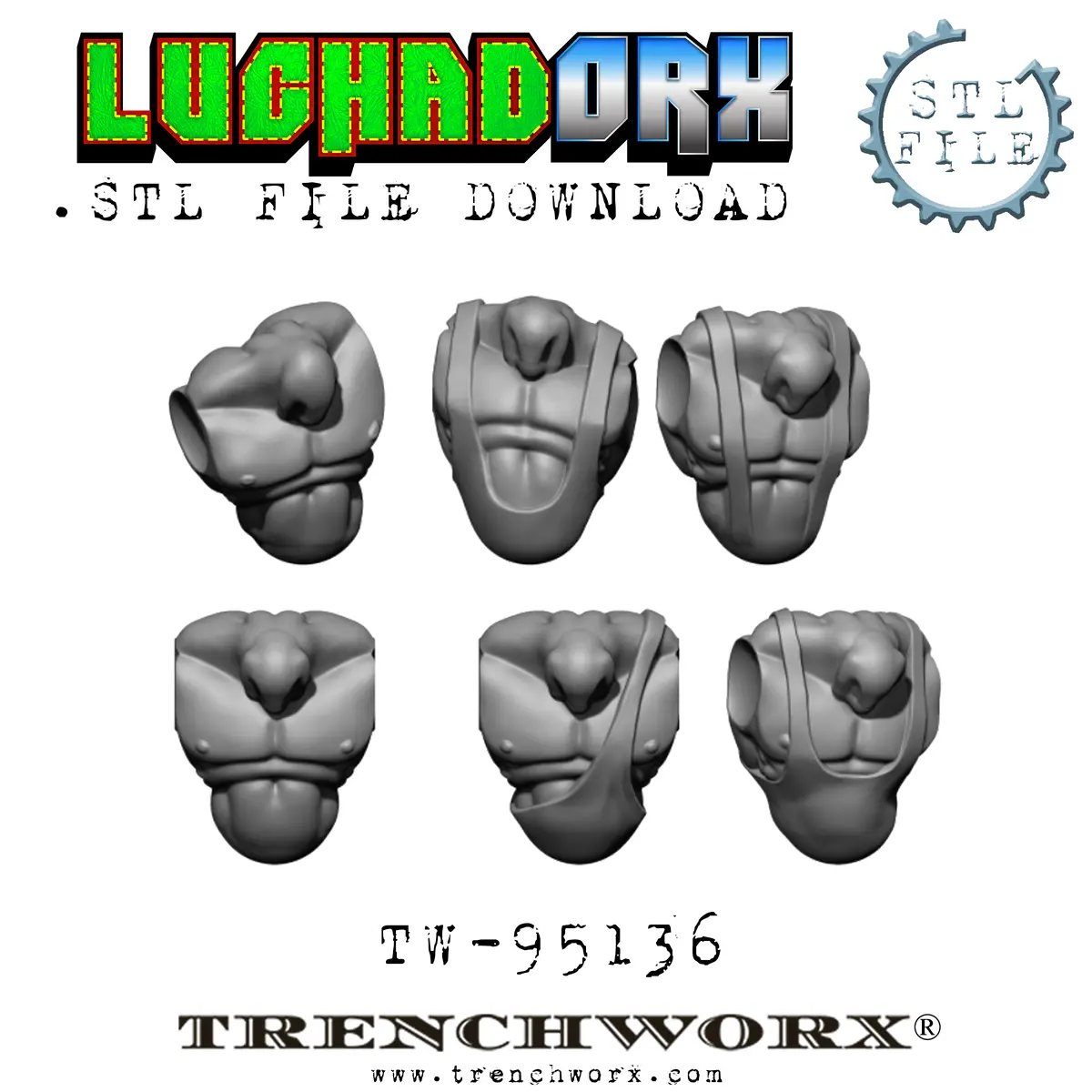 Luchadorx Orc Torsos .Stl Download 1