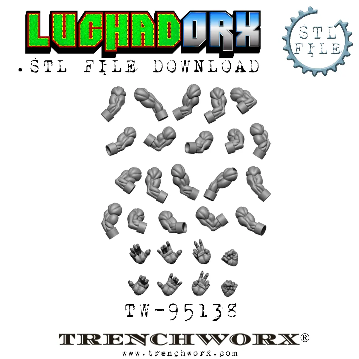 Luchadorx Orc Arms & Hands .Stl Download 1