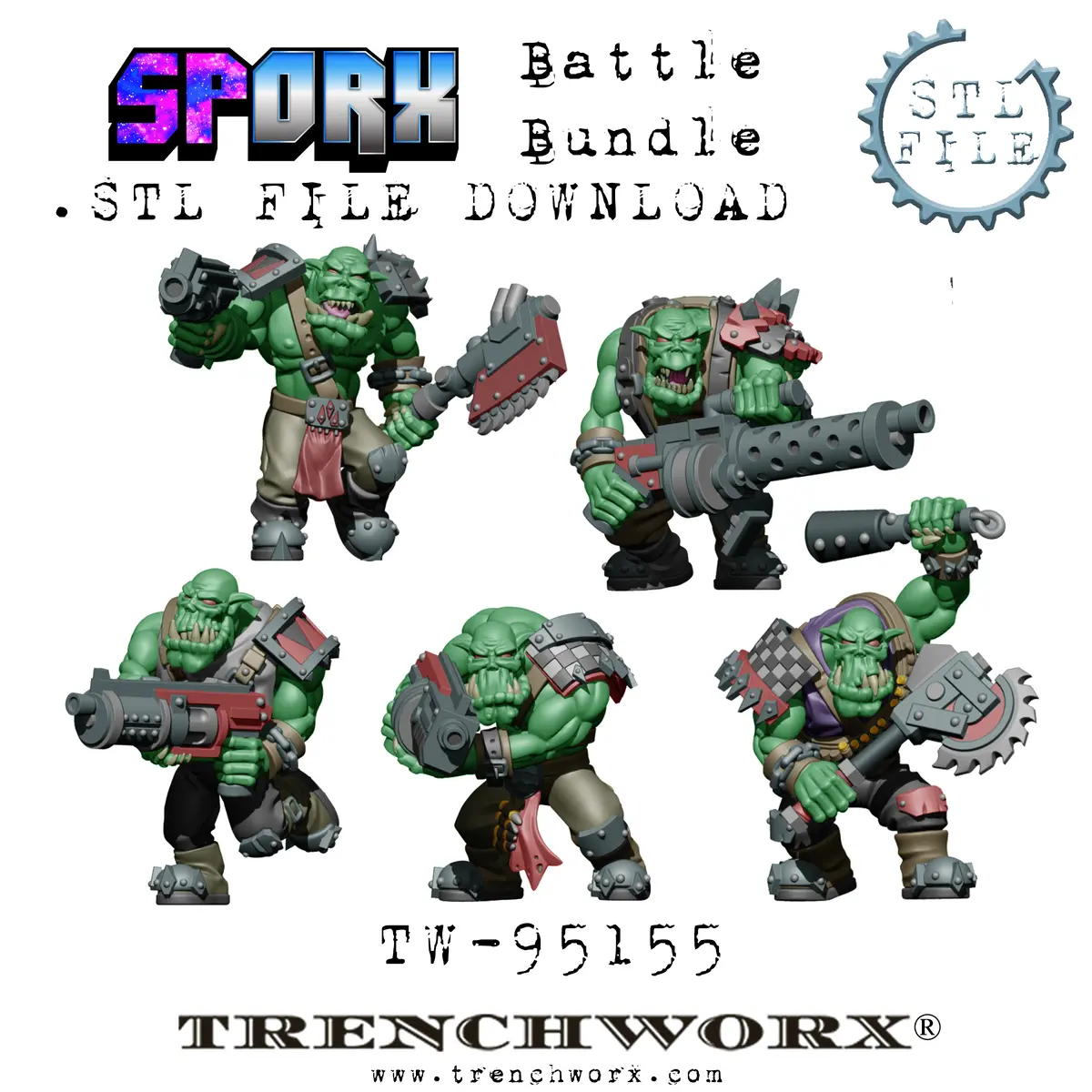 Sporx Orc Army Battle Bundle .Stl Download 1