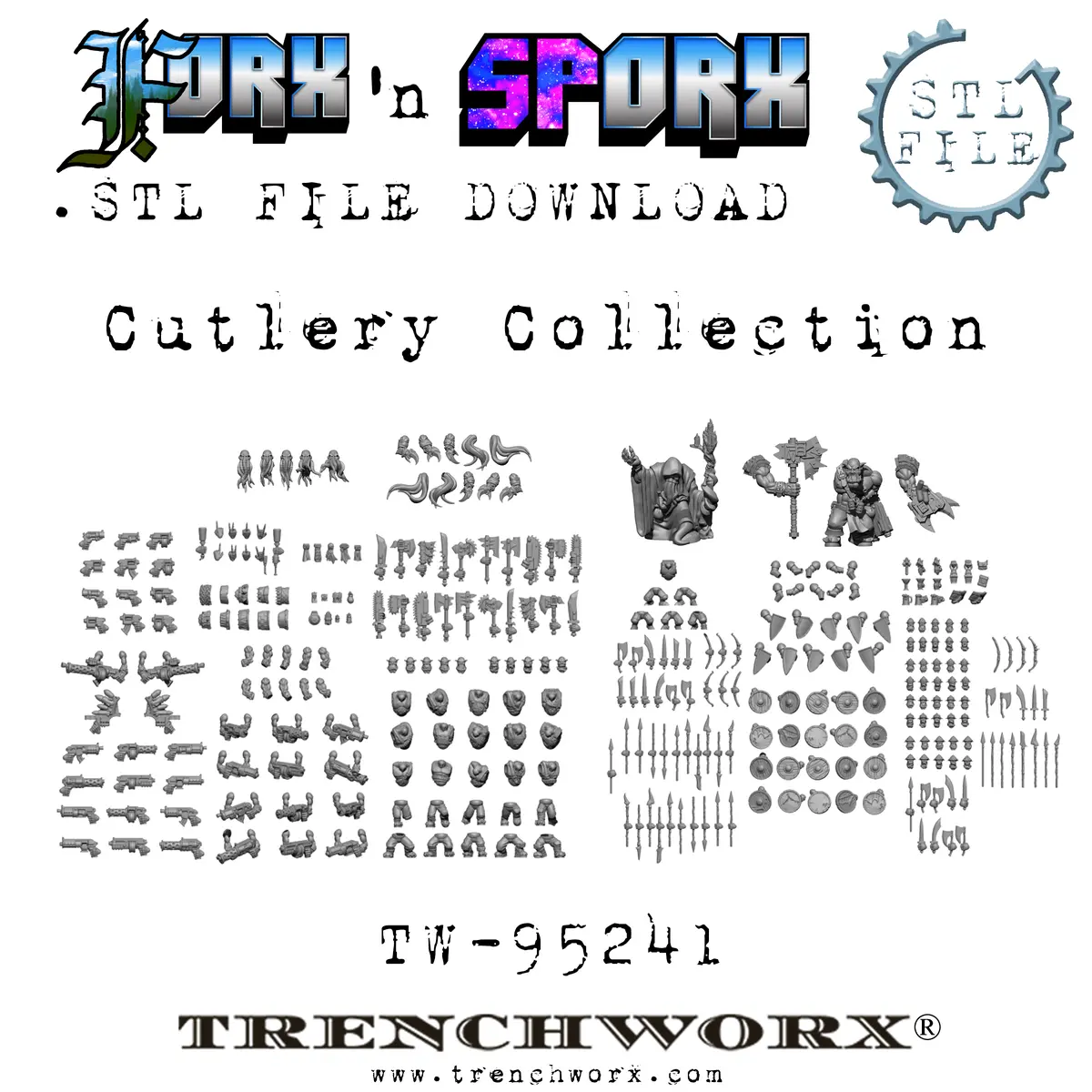 Forx -N- Sporx Cutlery Collection .Stl Download 1
