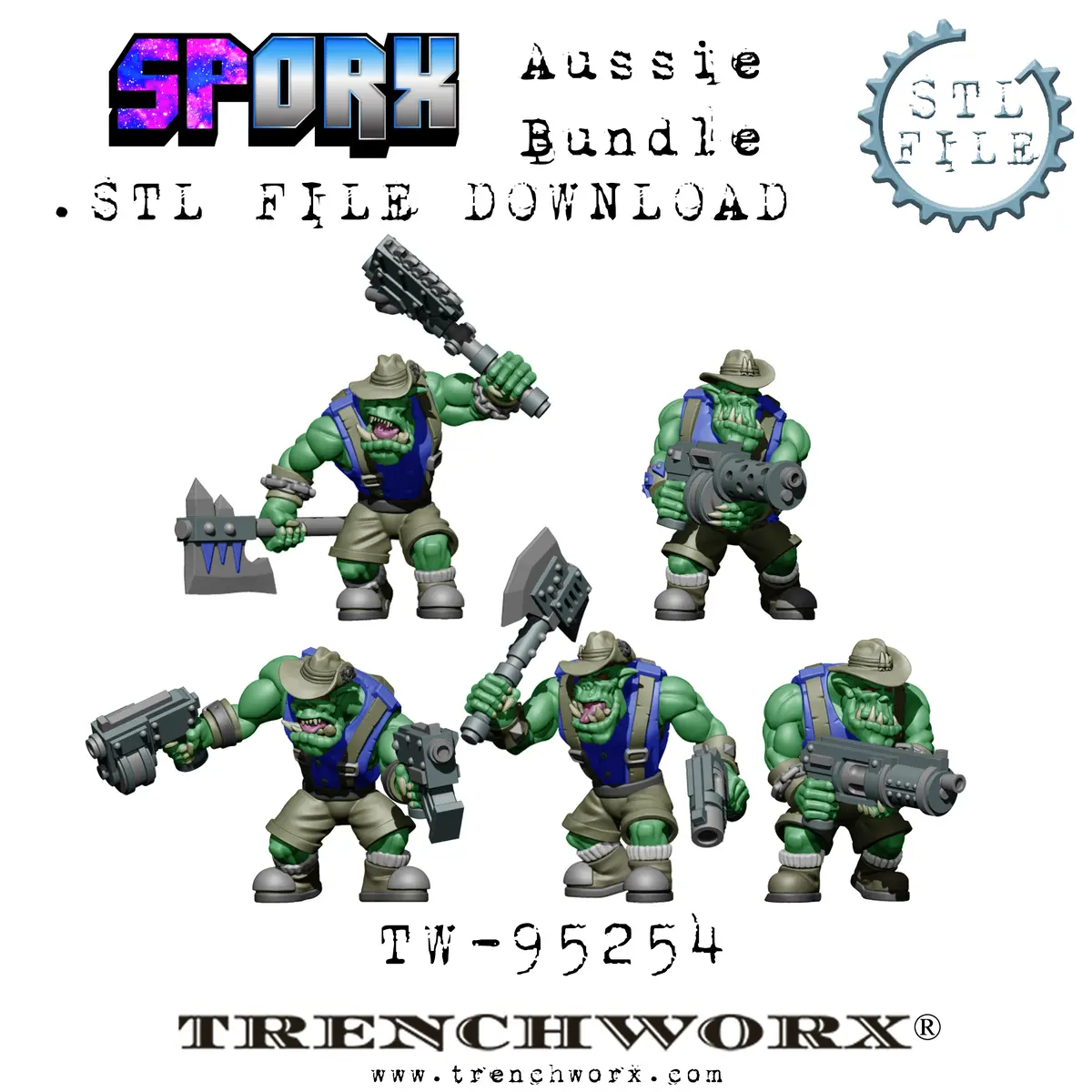 Sporx Orc Aussie Bundle .Stl Download 1