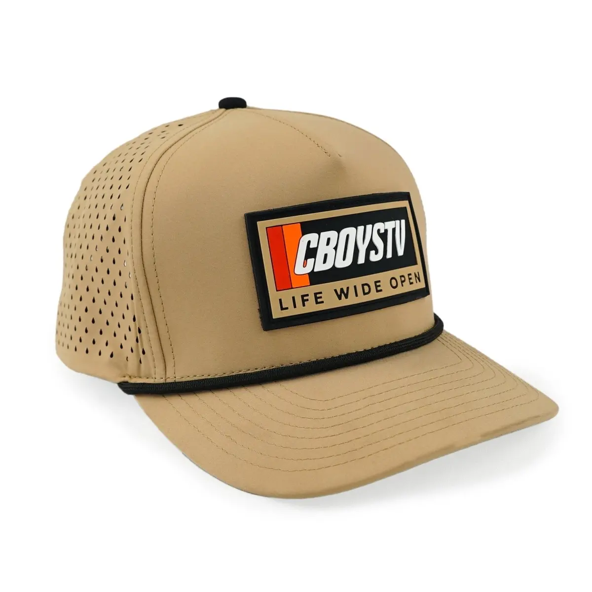 Tan/Black Rope Performance Snapback 1