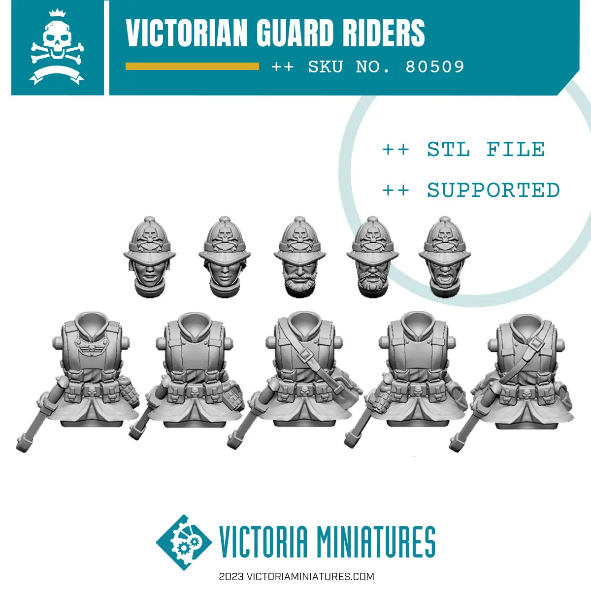 Victorian Guard Riders Torsos And Heads X5 .Stl Download 1
