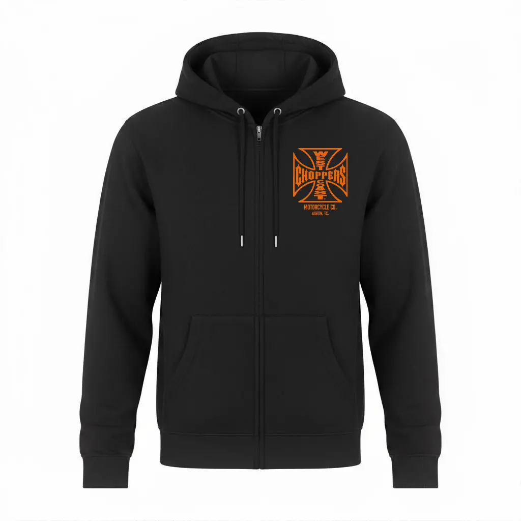 Wcc Atx Cross Zip Hoody - Black/Orange 1