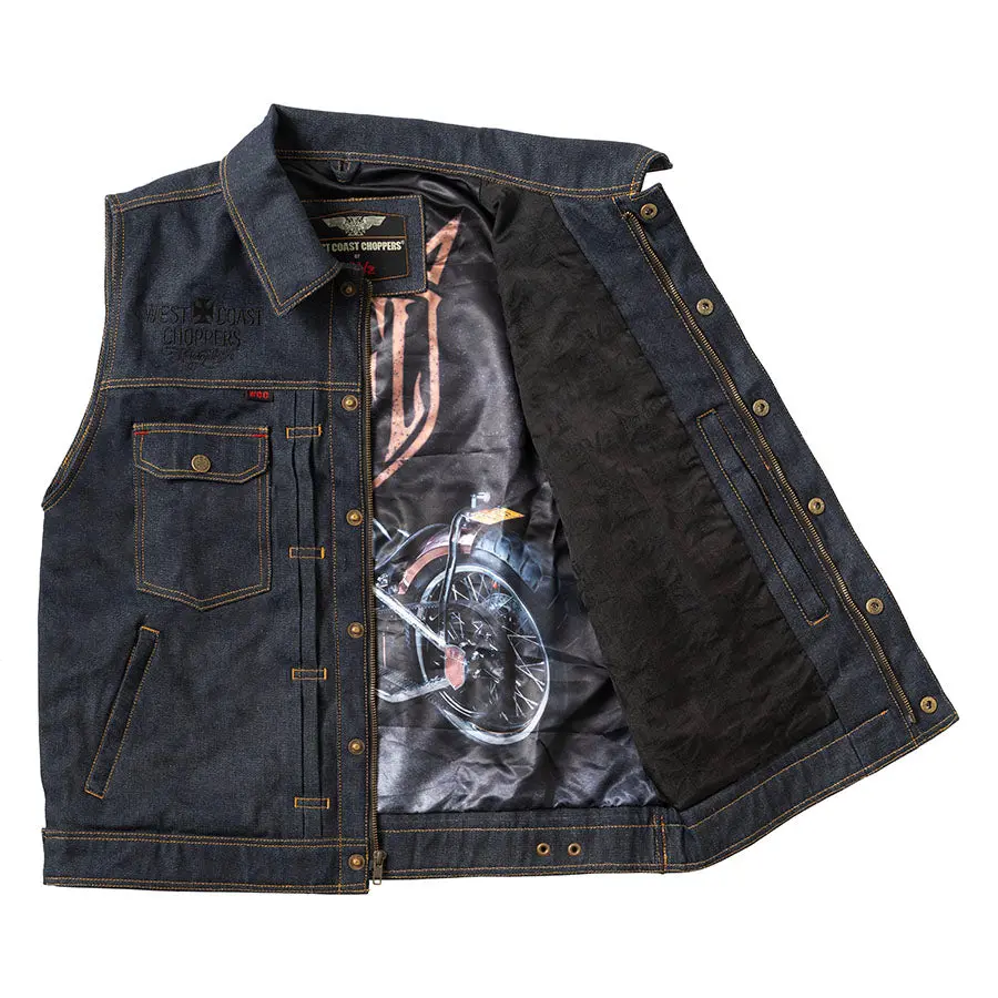 Wcc X 13 1/2 Dominator Denim Riding Vest -Raw Denim 1
