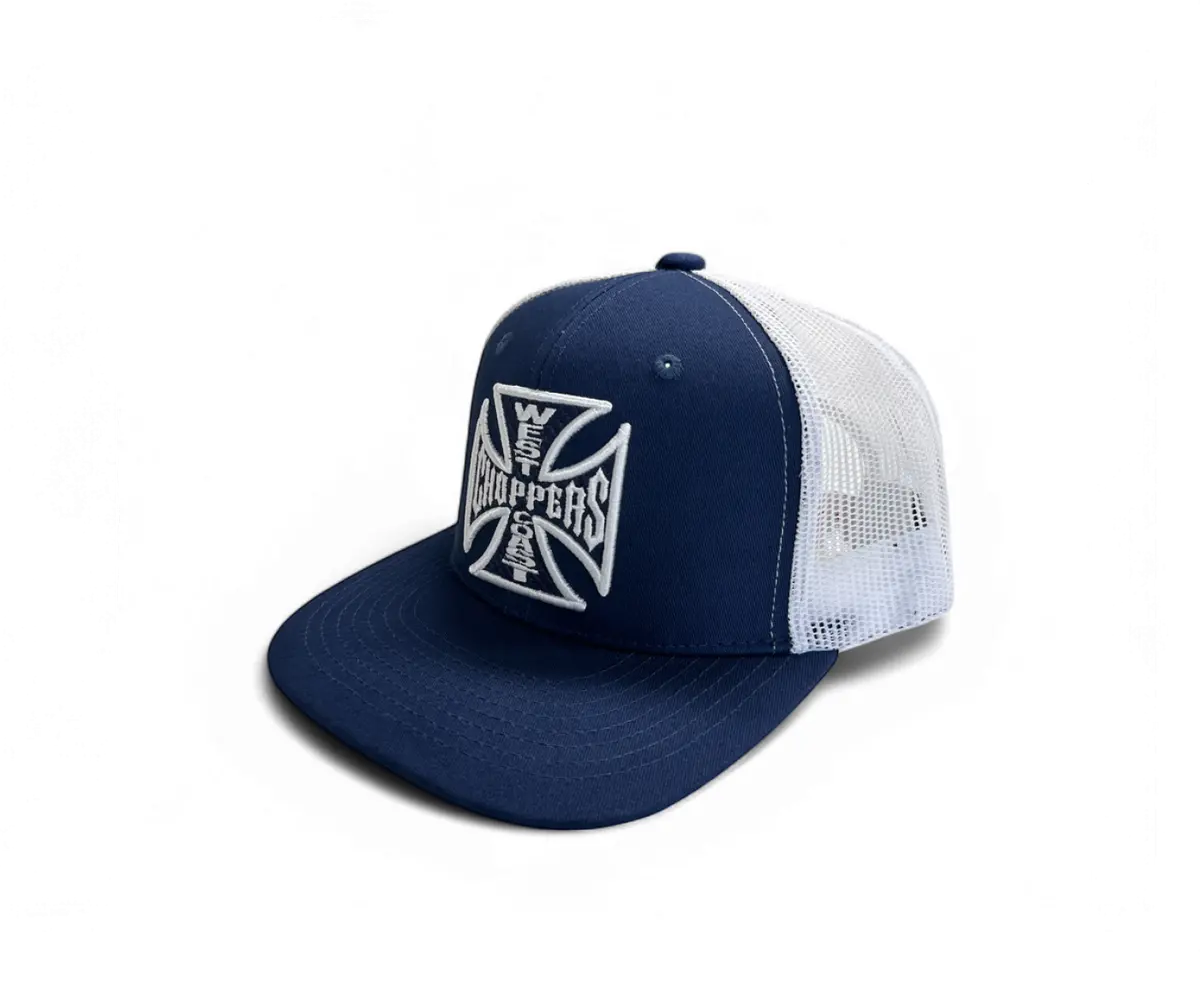 Og Cross 6 Panel Flatbill Hat - Navy/White 1
