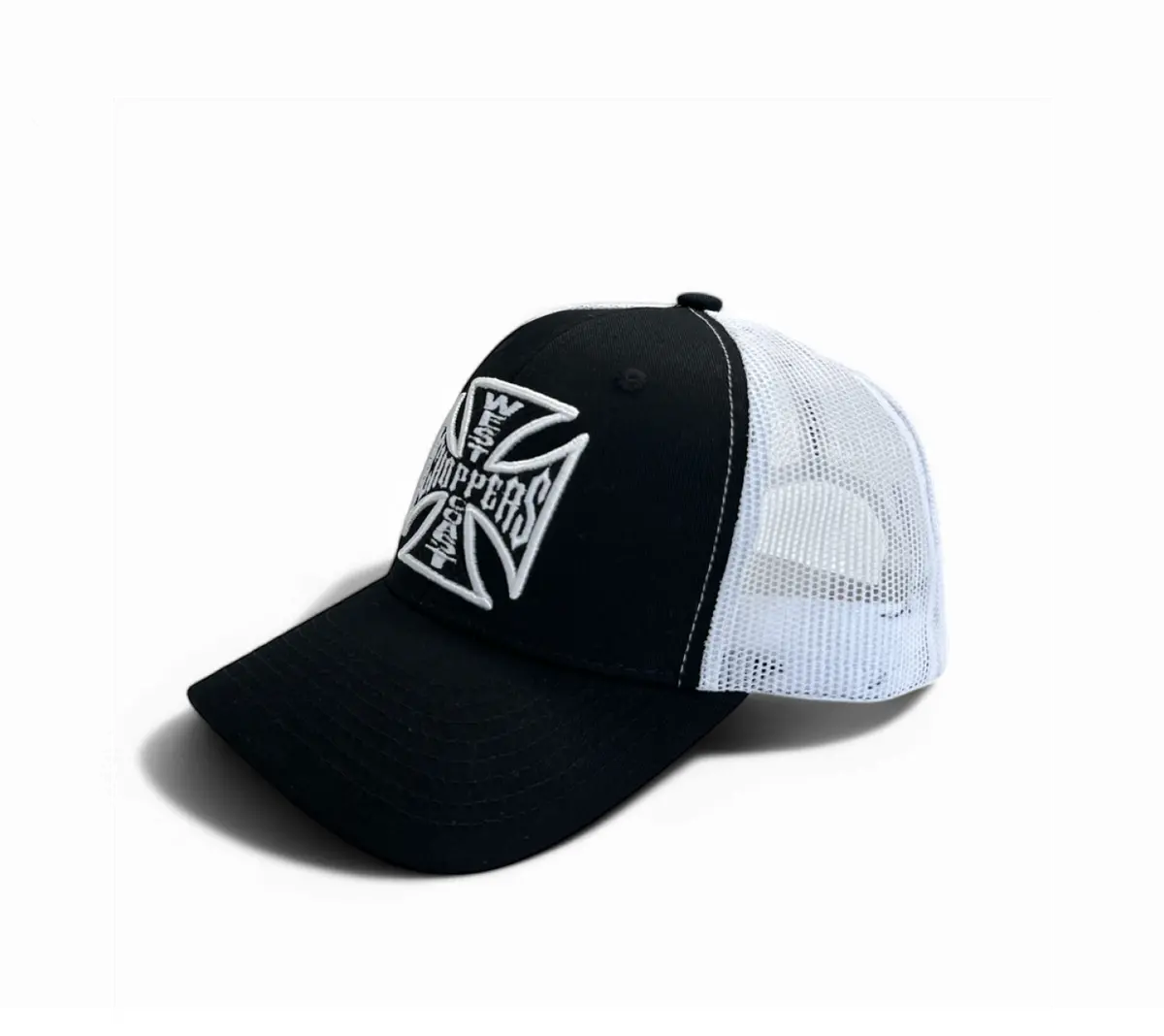 Og Cross 6 Panel Trucker Hat - Black/White 1