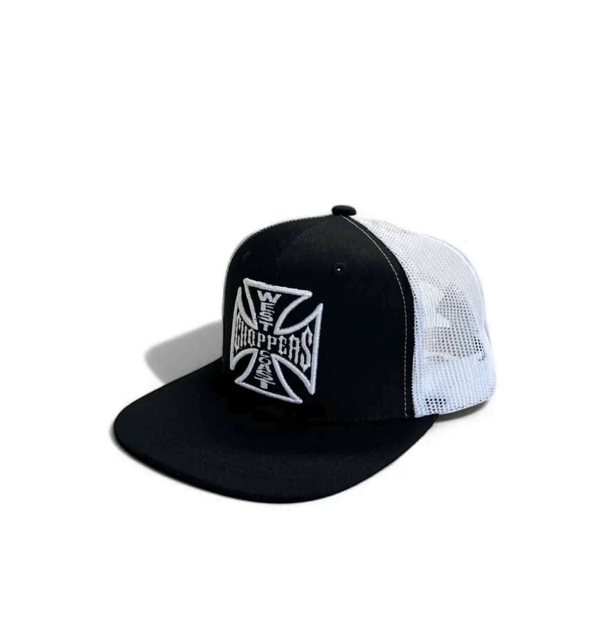 Og Cross 6 Panel Flatbill Hat - Black/White 1