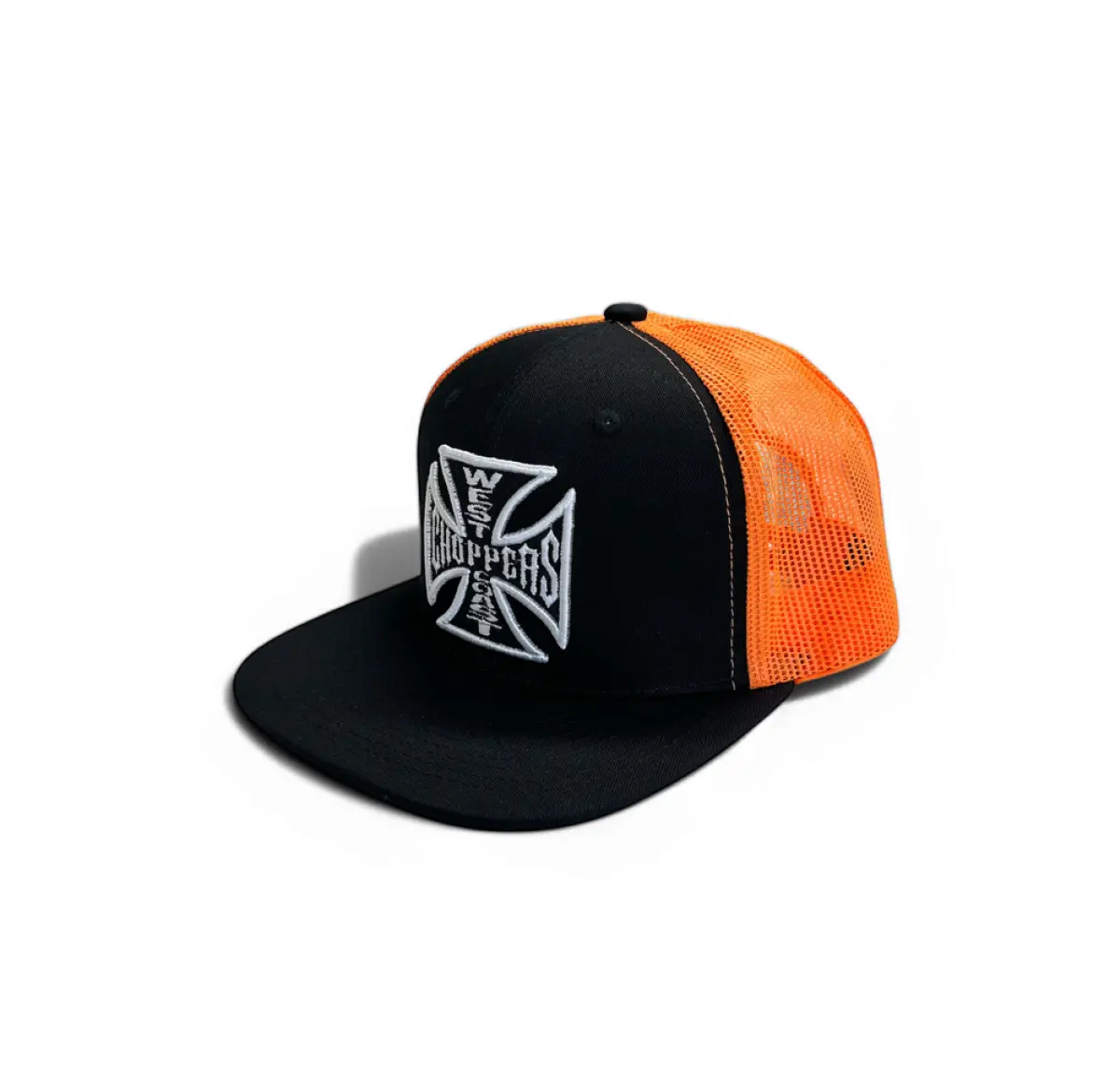 Og Cross 6 Panel Flatbill Hat - Black/Orange 1