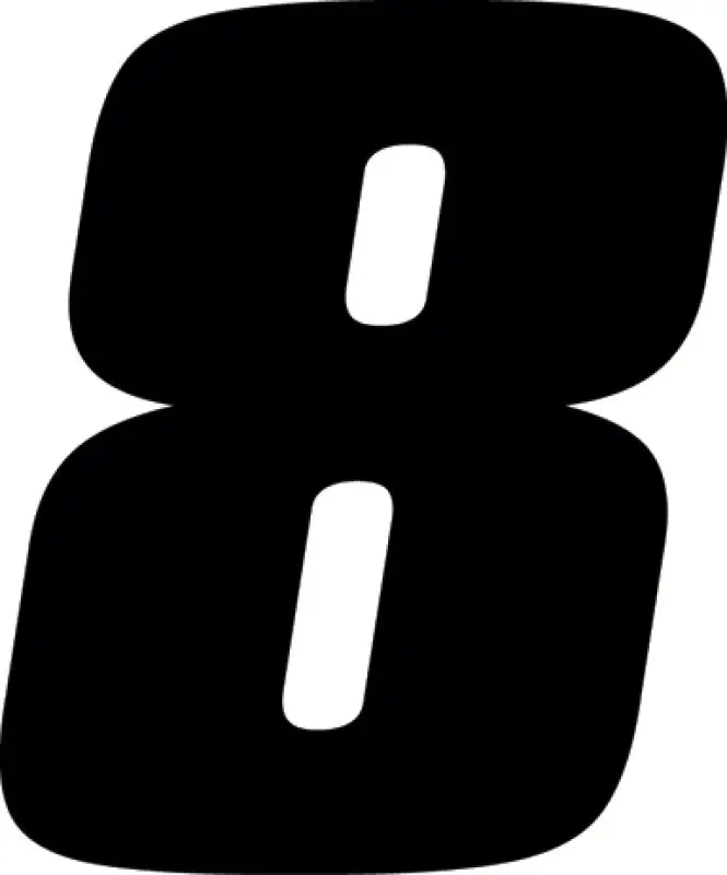 Hardline Dirt Digits 3Pk 4 In. - High Gloss Number 8 - Black 1