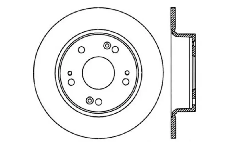 Stoptech 04-08 Acura Tsx / 03-07 Honda Accord Coupe/Sedan Drilled Rear Right Rotor 1