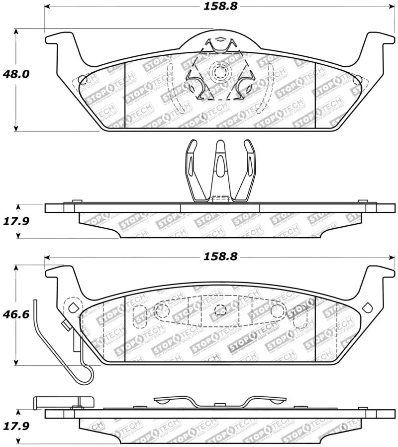 Stoptech Street Touring 10-11 Ford F-150 Rear Brake Pads 1