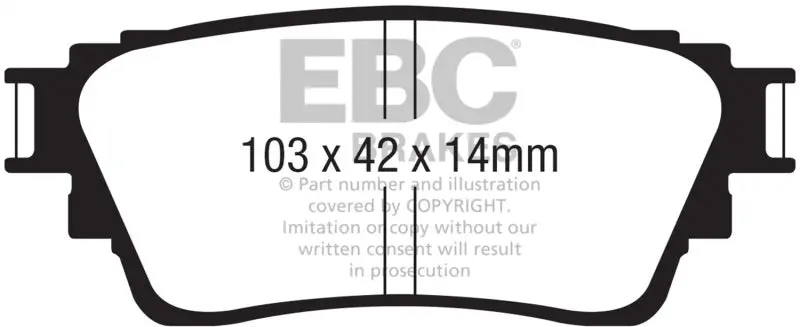 Ebc 18-21 Mitsubishi Outlander Ultimax Rear Brake Pads 1