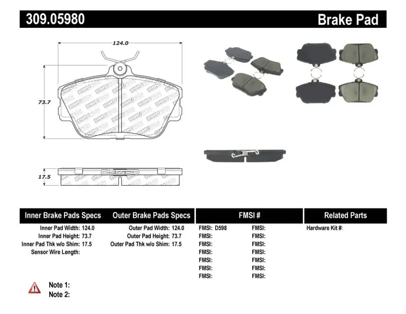 Stoptech Performance Brake Pads 1