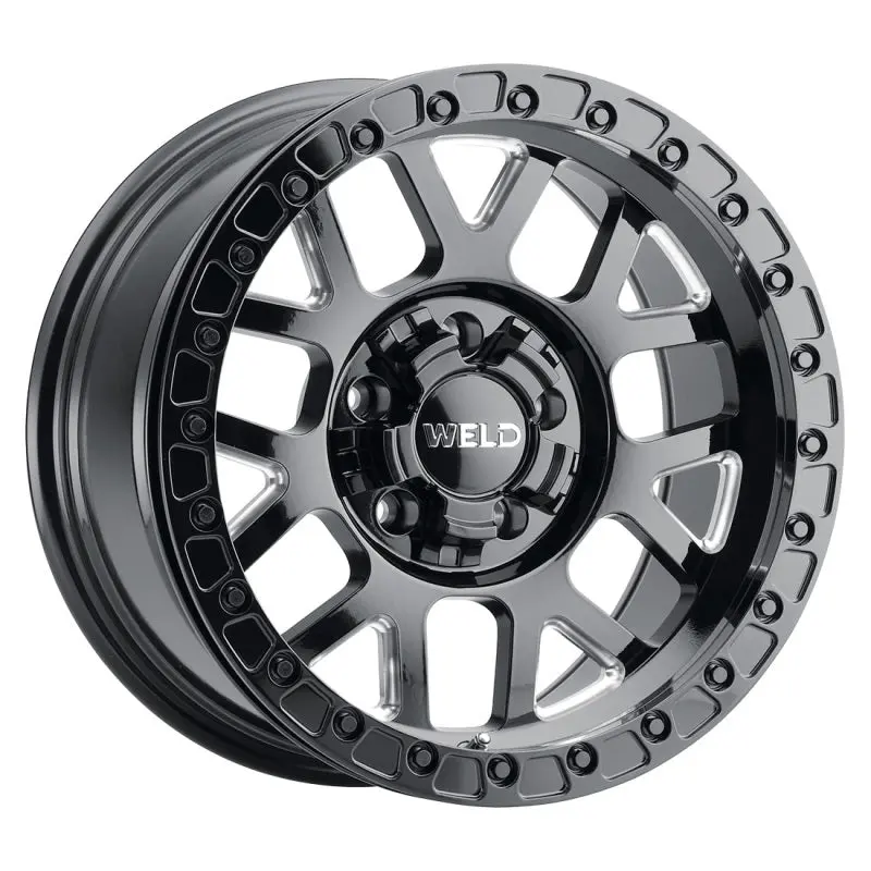 Weld Off-Road W902 17X10 Cinch Beadlock 5X127 5X139.7 Et-24 Bs4.50 Gloss Blk Mil / Blk Ring 87.1 1