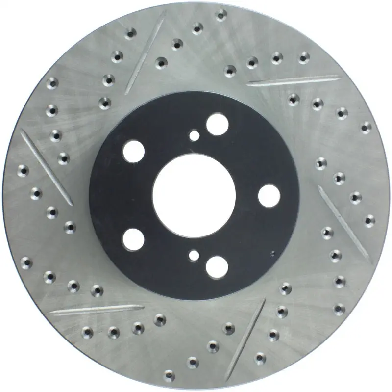 Stoptech 03-08 Pontiac Vibe / 05-09 Scion Tc Right Front Slotted & Drilled Rotor 1