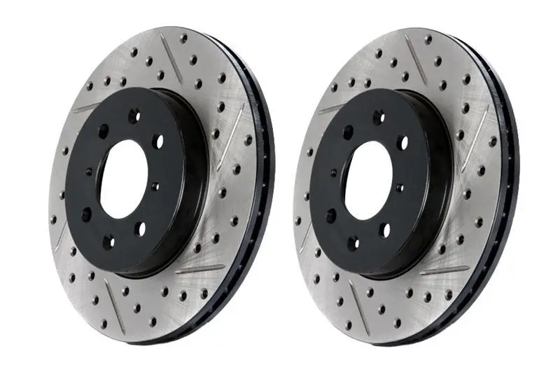 Stoptech 98-11 Volkswagen Beetle Sport Slotted & Drilled Rear Right Cryo Rotor 1
