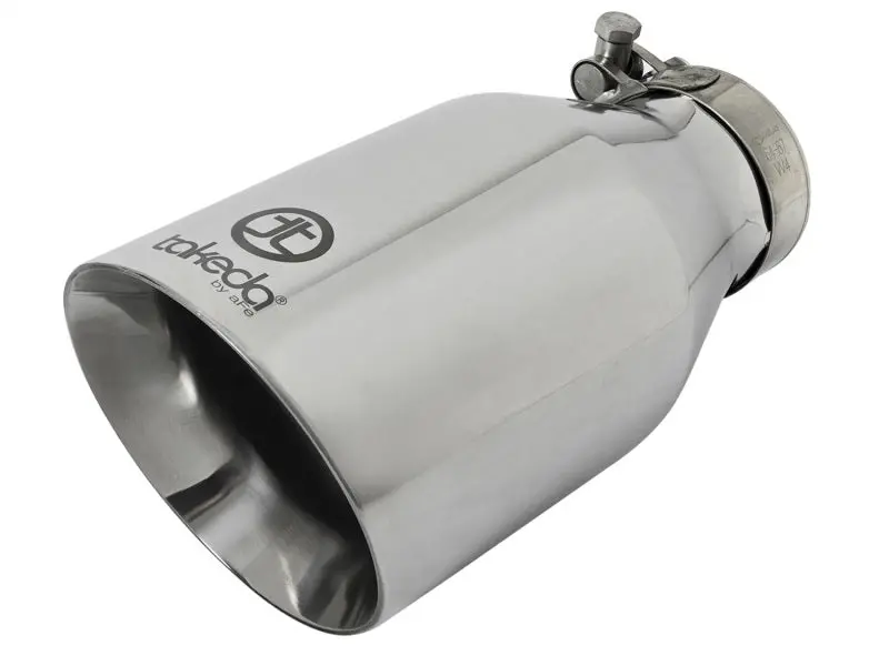 Afe Takeda 304 Stainless Steel Clamp-On Exhaust Tip 2.5In. Inlet / 4.5In. Outlet / 9In. L - Polished 1